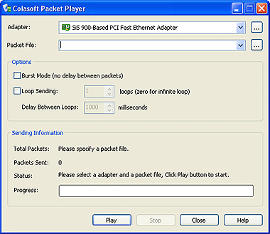 Packet Player is a replay tool for open and playback packet trace file.