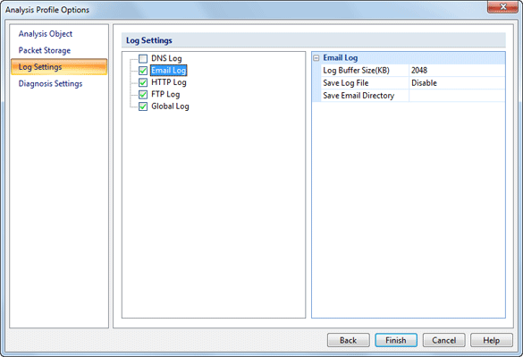 Email Log Setting 