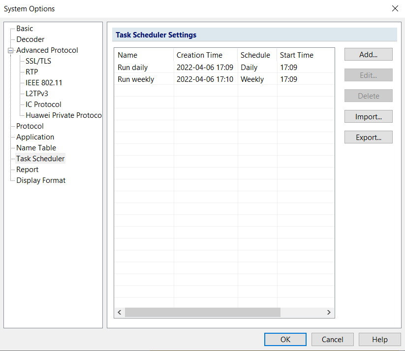 Network Analysis Task Scheduler