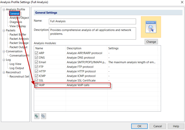 Enable VoIP Analysis