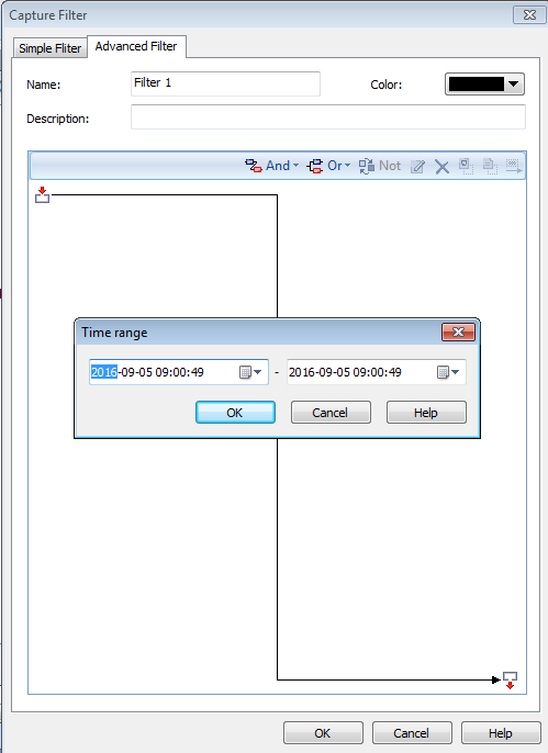 Packets can be filtered based on time rule