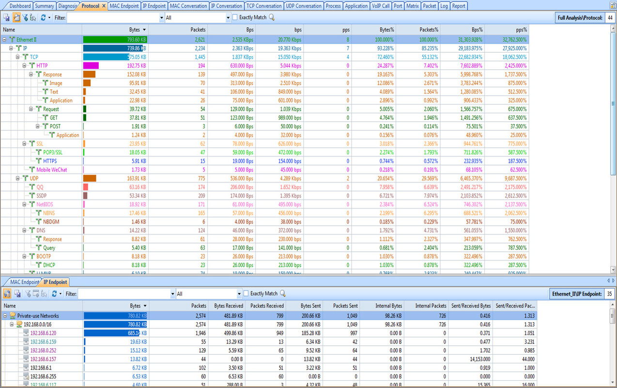 capsa advanced protocol analysis function