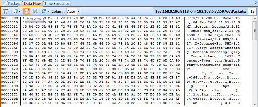 Hex Display of Decoded Data