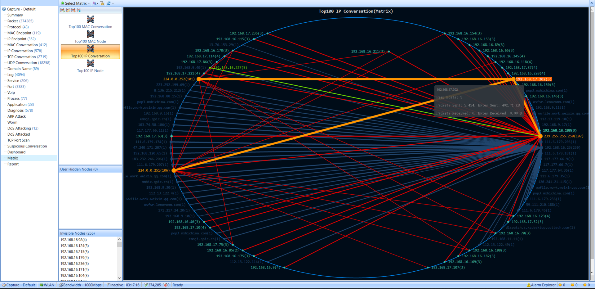 Monitor Network Traffic In The Matrix Tab