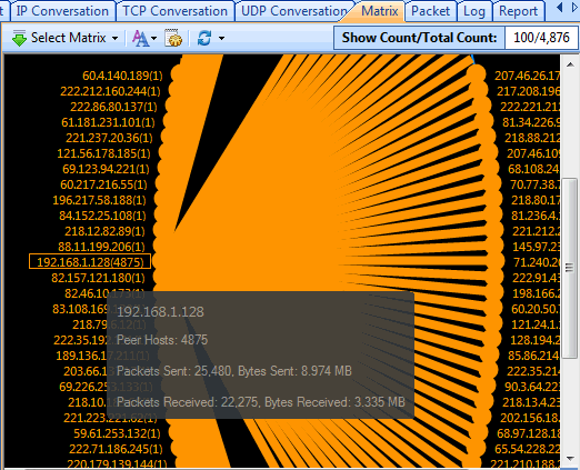 BitTorrent downloading connection maxtrix map