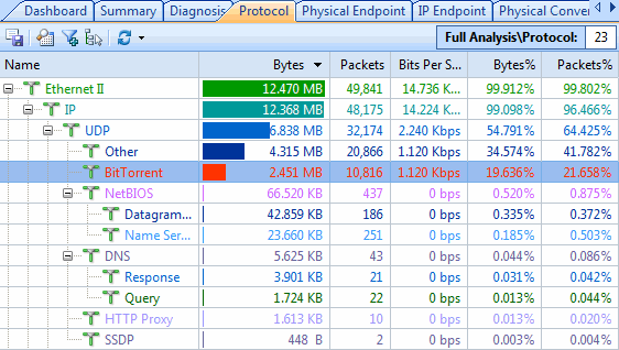 Find BitTorrent in the Protocol tab